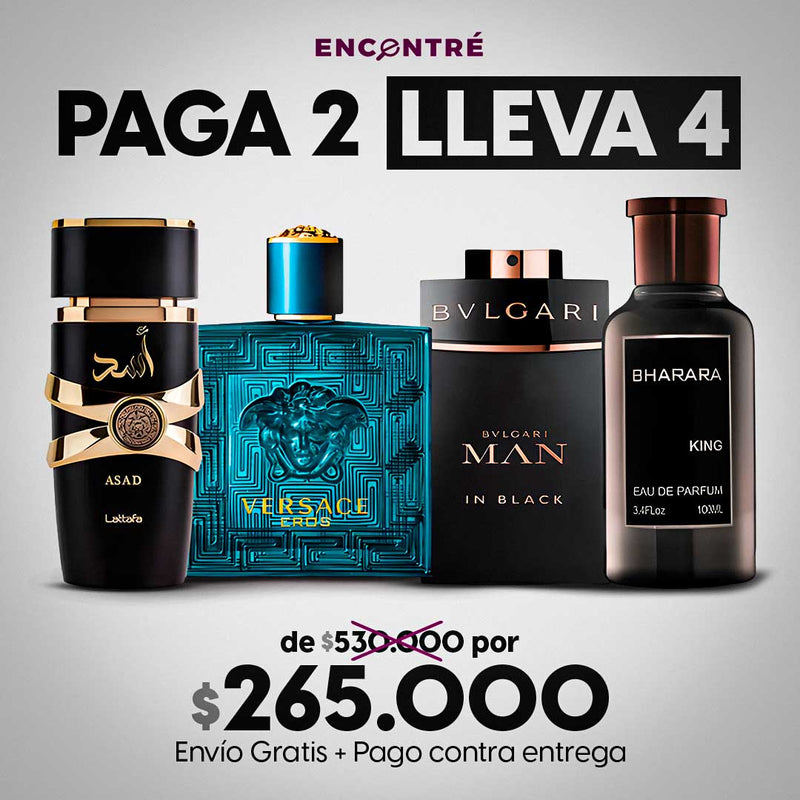 [COMBO LUXE] KIT 4 Perfumes ASAD | BHARARA | VERSACE| BVLGARI + Regalo Exclusivo