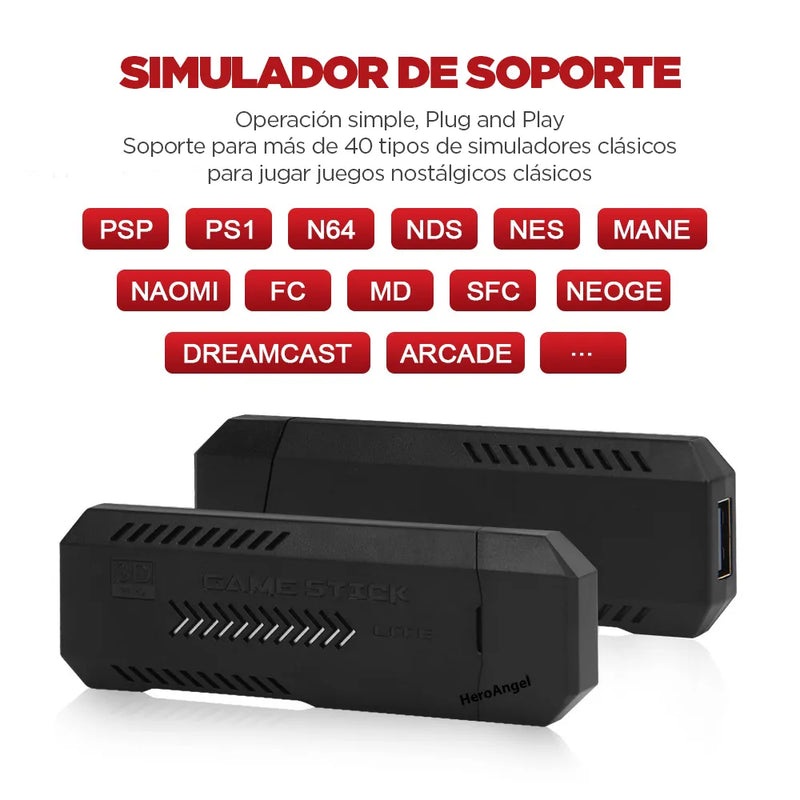 Video Game Stick 4k Retro 40.000 Juegos Original + 2 Mandos de Regalo