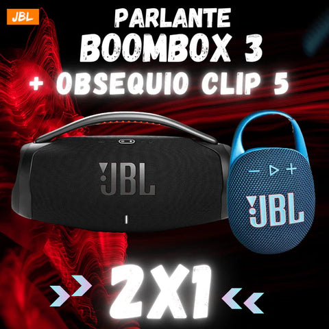 Boombox 3 Pro y recibe obsequio un espectacular Clip 5 Potencia al maximo